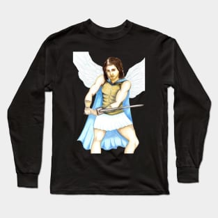 Archangel Michael the Protector- Black Long Sleeve T-Shirt